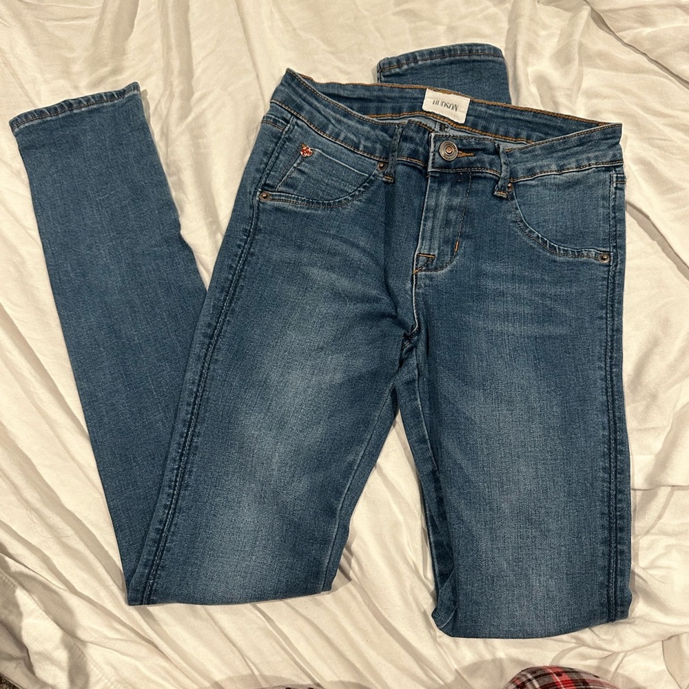 Hudson Classic Denim Jeans Skinny Straight Leg - Size 14 - Medium Wash